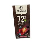 CLAVILENO 72% CACAO FRUTAS DEL BOSQUE CHOCOLAT SANS SUCRE 100G